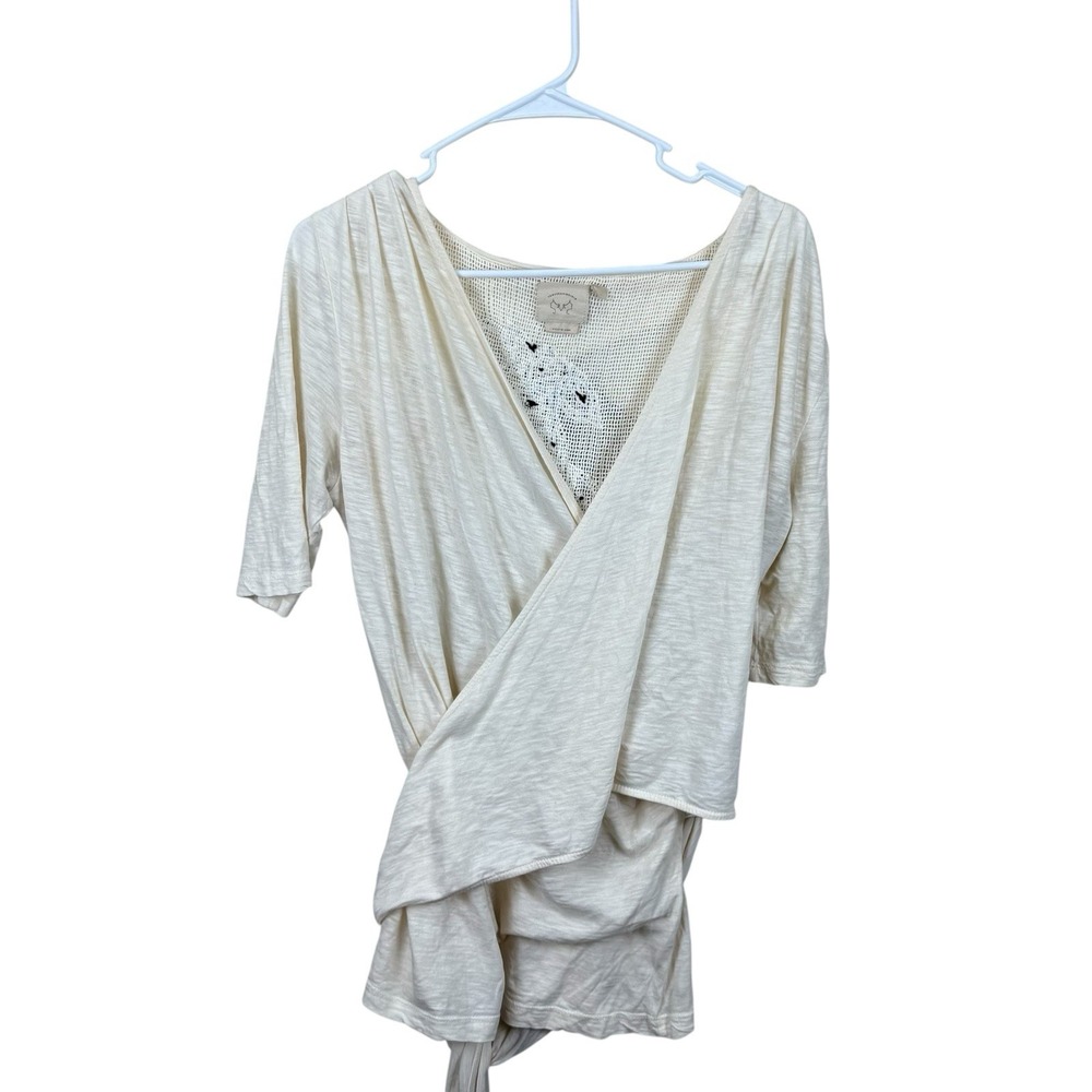 Vanessa Virginia Anthropologie Small Women Eliora Wrap Top V-neck